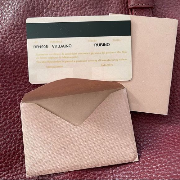 MIU MIU BAG VIT.DAINO RR1905 Leather Shoulder Bag,Tote Bag W Authentication Card - Picture 7 of 16